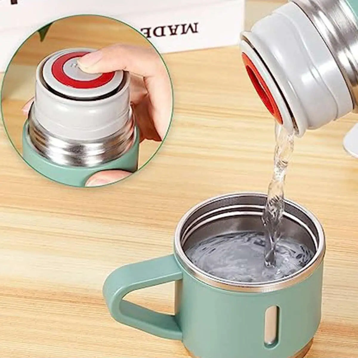 kit garrafa térmica inox